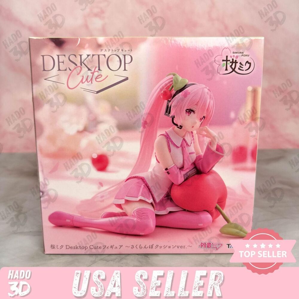 Hatsune Miku Desktop Cute Taito Figure Sakura Miku: Cherry Cushion Ver US SELLER